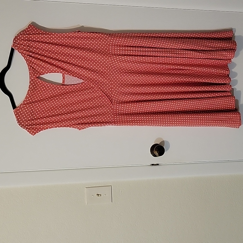Torrid Pink Cap Sleeve White Polka Dot Dress - Picture 4 of 9